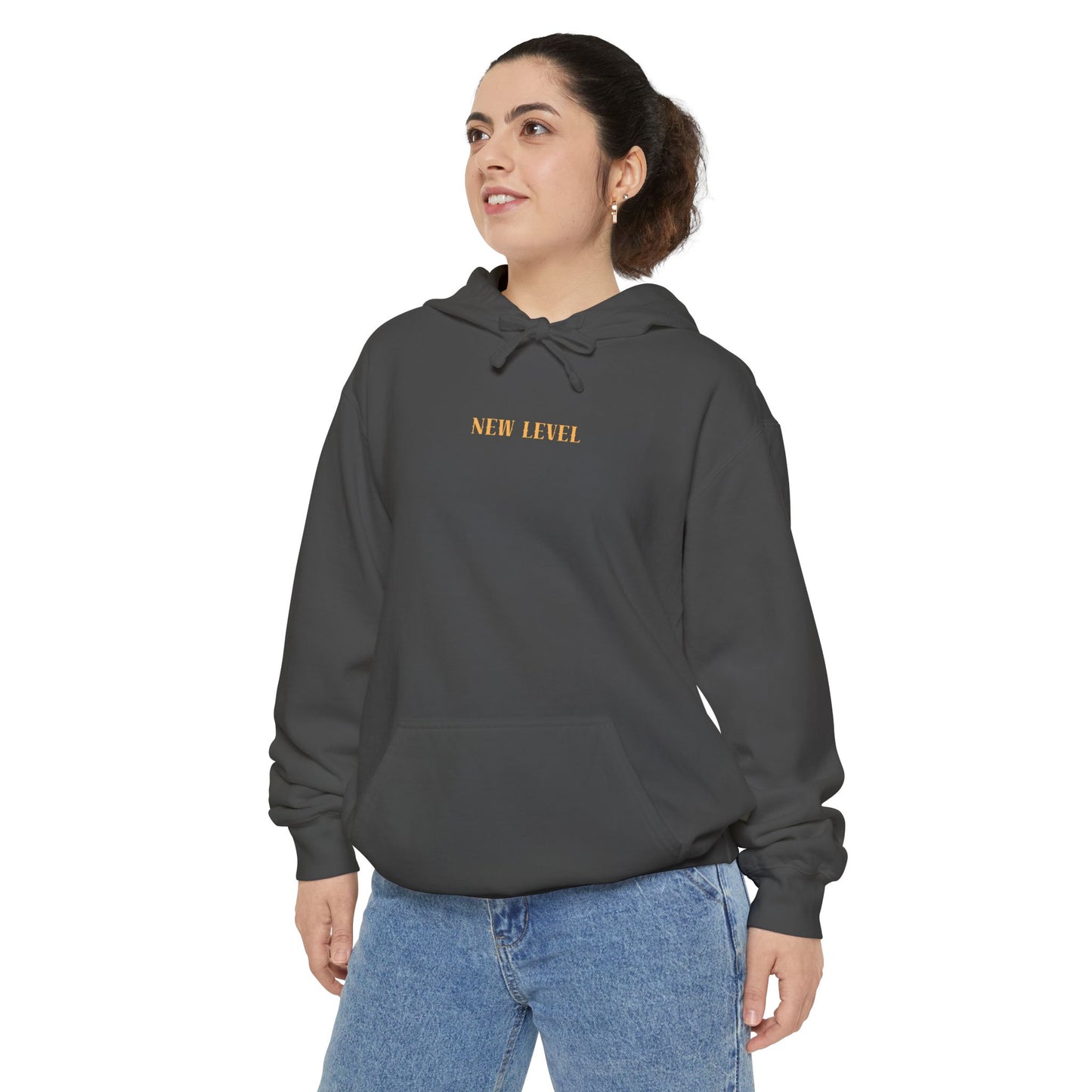 New Level Unisex Garment-Dyed Hoodie - Stylish & Motivational Sweatshirt